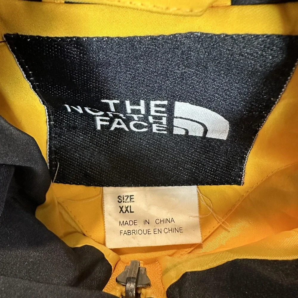The North Face Jacket Mens XXL Yellow Black Colorblock Hooded‎ Full Zip Ski